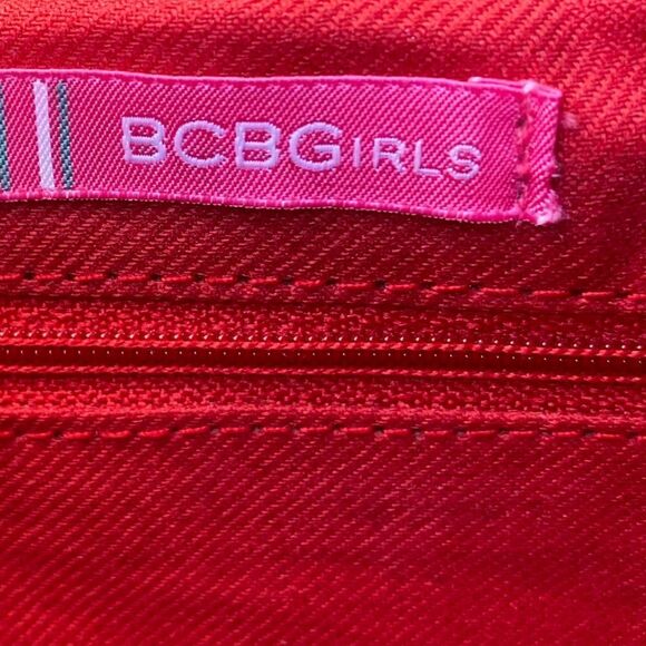 BCBGirls Red/Cranberry Canvas Shoulder Bag. - Picture 10 of 11
